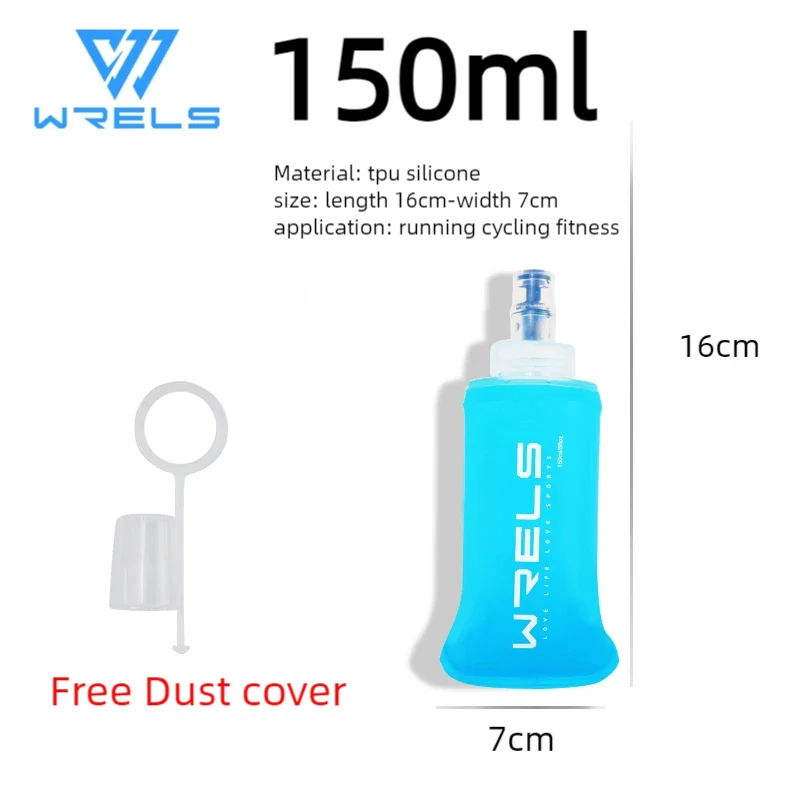 WRELS Soft Folding Water Bottle Collapsible Silicone Outdoor Sport Traveling Camp Hiking Cycling Running TPU Portable Water Bag