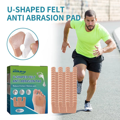 48pcs Anti-Callus Foot Cushion Soft Comfortable U-Shaped Felt Callus Pads Friction Reduction Pain Pressure Relief Foot Care