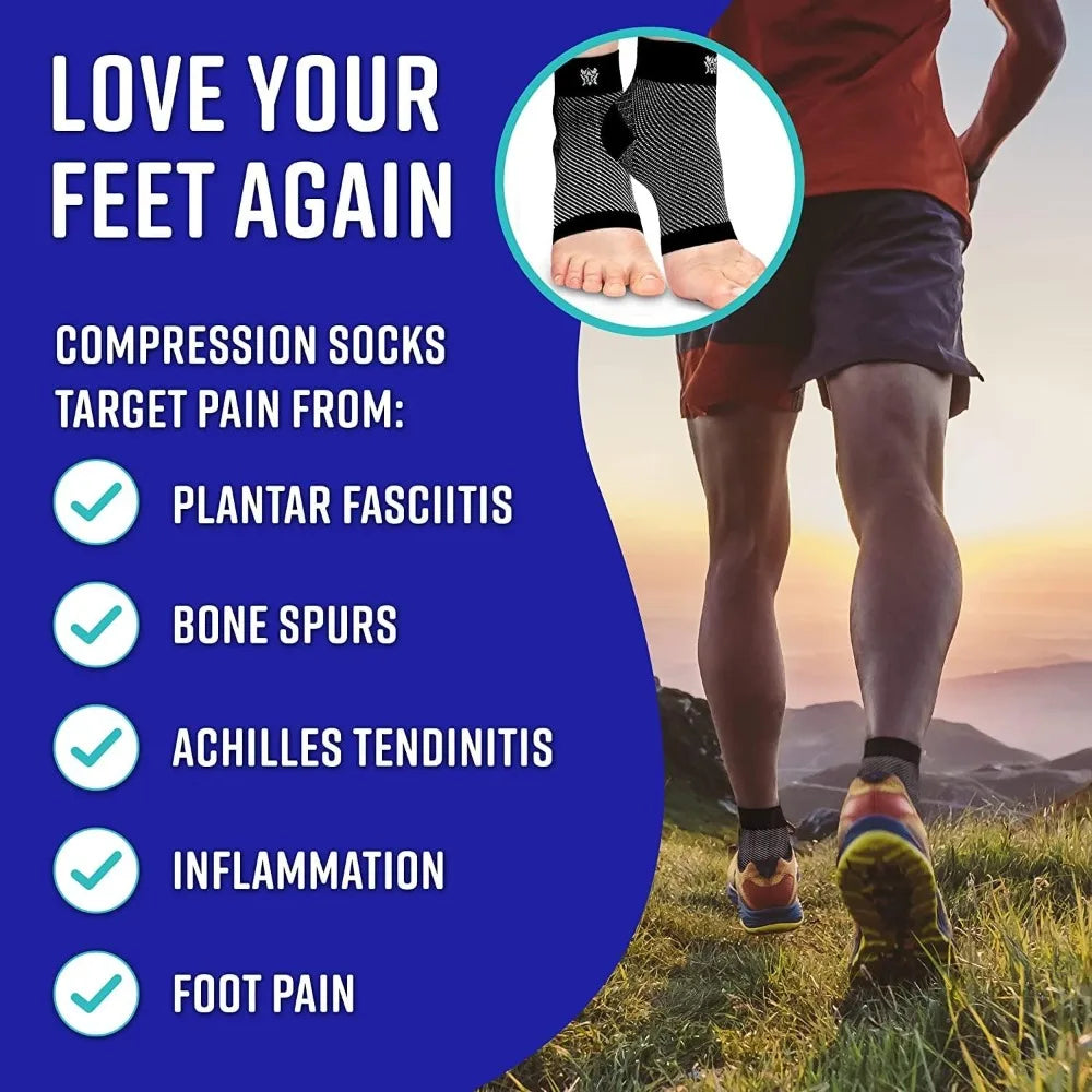 Plantar Fasciitis Socks for Women Men Best Foot Ankle Compression Sleeve Brace for Everyday Use Provides Arch Support Heel Pain