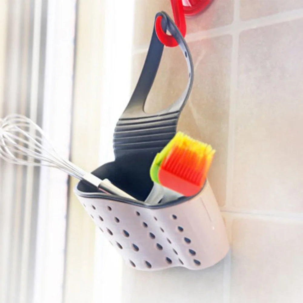 1 Pcs Kitchen Basket Sink Drain Rack Strainer Bathroom Storage Container Kitchen Sink Sponge Storage Hanging Organizer