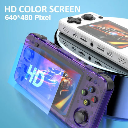 NEW Orange R36H Retro Handheld Game Console Linux System 3.5Inch IPS Screen Portable Pocket Video Player 64GB 128G Game Kid Gift