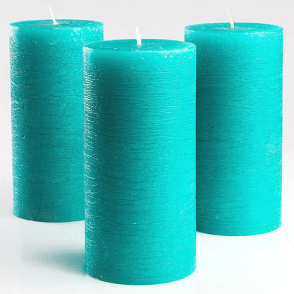 Unscented Pillar Candles 7.5 x 15 cm Set of 3 Fragrance Free for Weddings Decoration Restaurant Spa Smokeless Cotton Wick