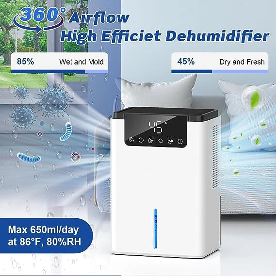 2500 ml compact semiconductor touch screen intelligent portable negative ion air dehumidifier household