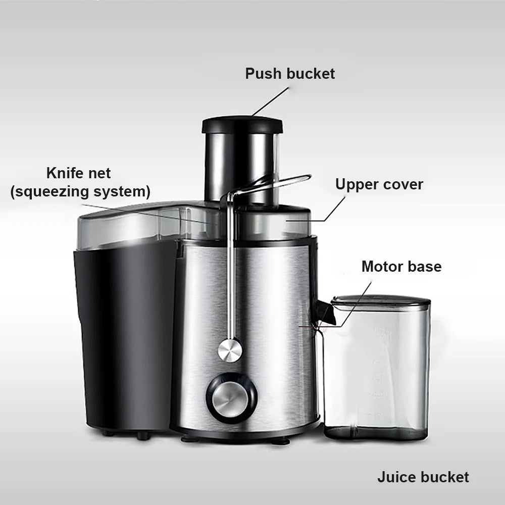 [UK Stock] Juice Extractor Centrifugal Juicer Machines Whole Fruit and Vegetable, 5cm Wide Mouth Juicer Extractor with 2 Speed