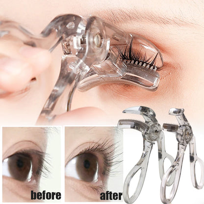 Professional Eyelash Curler Frameless One-clip Curling Comb Tooth Eyelash Curler with Refill Pad Long-lasting Shaping Lash Tools