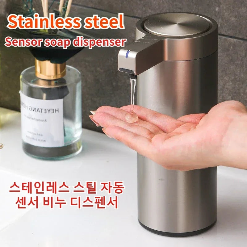 304 Stainless Automatic Liquid Soap Dispensers Steel Kitchen Metal Lotion Bottle Touchless Induction Sensor Bathroom Accessories