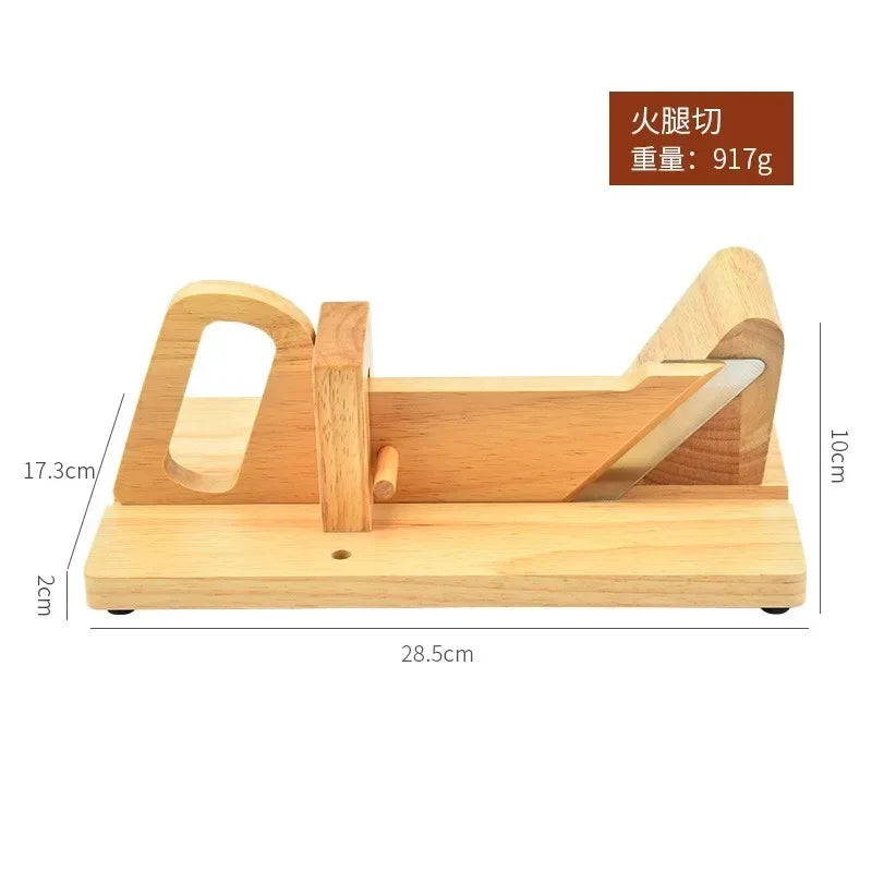 Wooden Sausage Guillotine Meat Slicer Cutter With Blade  Safety Lock Peg, Food Cutters Kitchen accessories Gadget for Home