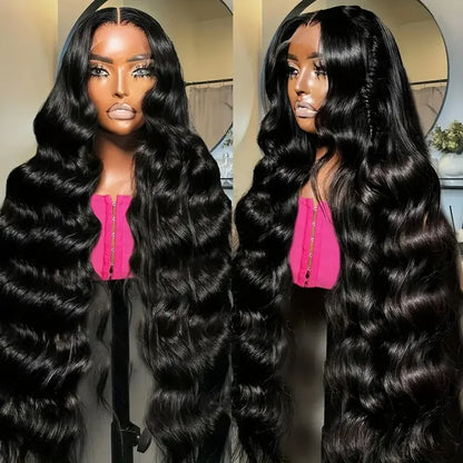 30 Inch Body Wave 13x6 Transparent Lace Frontal Wig Human Hair Brazilian 180% Density Remy 4x4 Lace Closure 13x4 Lace Front Wigs