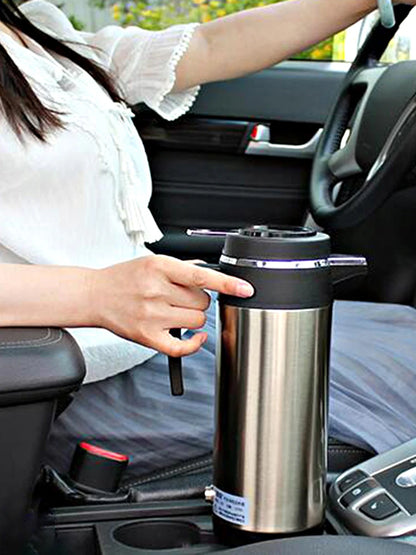 1200 ML Car Hot Kettle Portable Water Heater Leak-Proof Design 12/24 V Travel Electric Kettle Fast Boiling for Coffee Tea Drinks