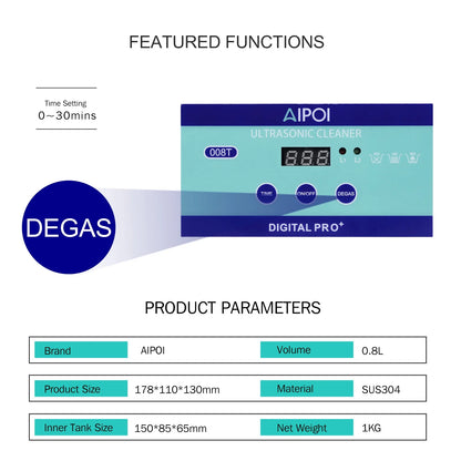 [Ships from UK ] AIPOI Ultrasonic Cleaner 800ml 2L 3.2L 6.5L 10L 15L 22L 30L Home Appliance