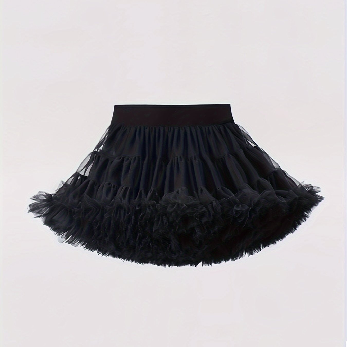 Girls Stunning & Cute Layered Ruffle Tutu Mesh Stage Performance Skirt For Birthday Party