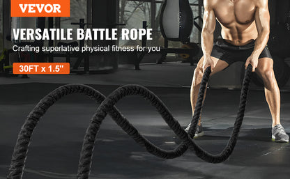 VEVOR Battle Rope Polyester Exercise Rope Battle Exercise Equipment with Protective Sleeve and Anchor Heavy Weighted Pull Rope