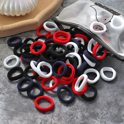 100 Bags Seamless Children's Towel Ring Braids Do Not Hurt Hair Candy Color Small Hair Ring High Elastic Rubber Band