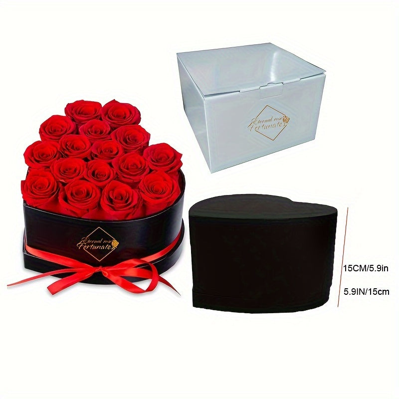 Eternal Love Heart: 16pcs Preserved Rose Box - Perfect for Mother's Day, Valentine's & Birthdays - Lasting Immortal Roses Gift for Her, for Valentine