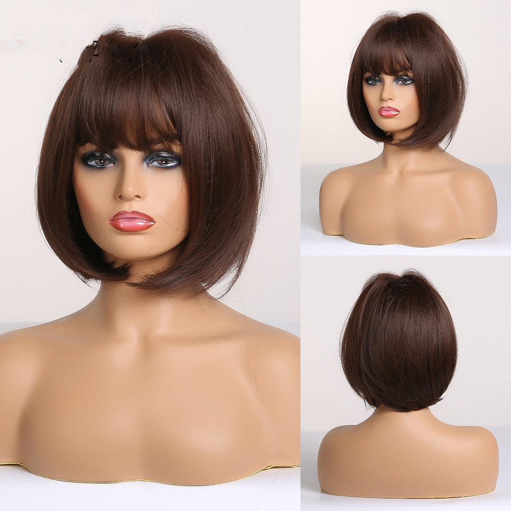 Short And Short Straight Hair, High Temperature Silk Material