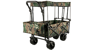 VEVOR Folding Wagon Cart W/ Adjustable Handle Bar Removable Canopy Oxford Cloth Collapsible Shopping Outdoor Camping Beach Cart