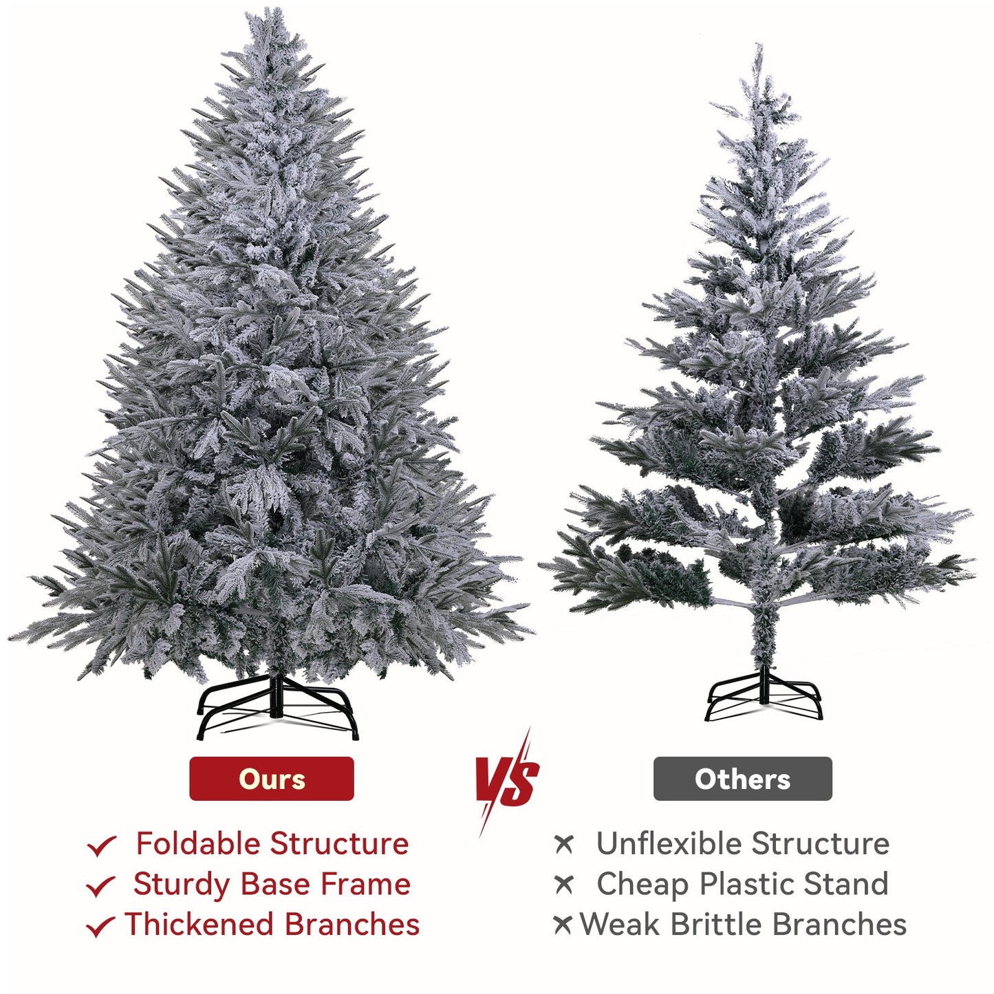 Christmas Tree 6ft, Pink Artificial Christmas Tree with 800 Tips Xmas 180CM Tree Foldable Metal Stand for Indoor Outdoor Holiday Decorations