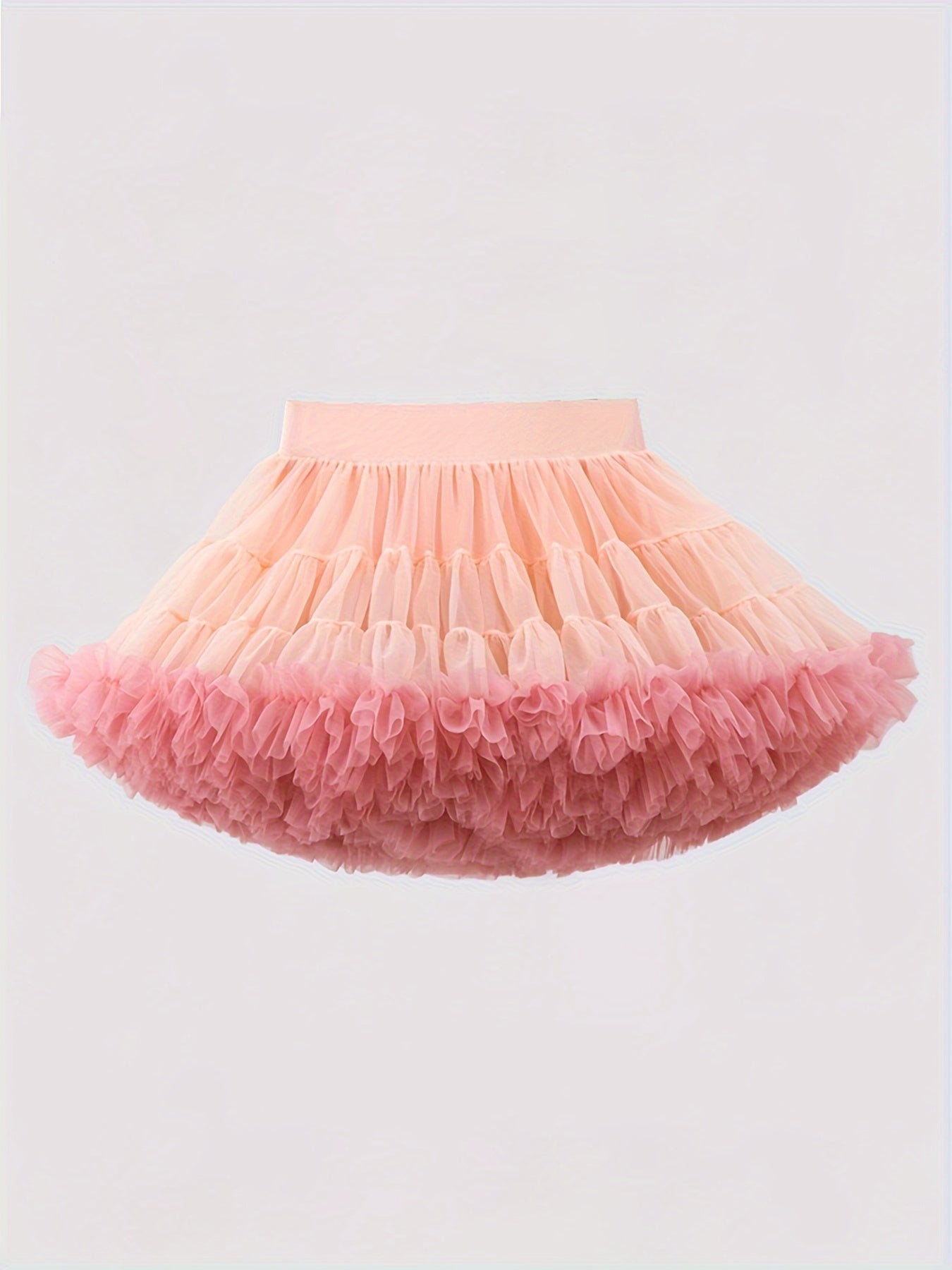 Girls Stunning & Cute Layered Ruffle Tutu Mesh Stage Performance Skirt For Birthday Party