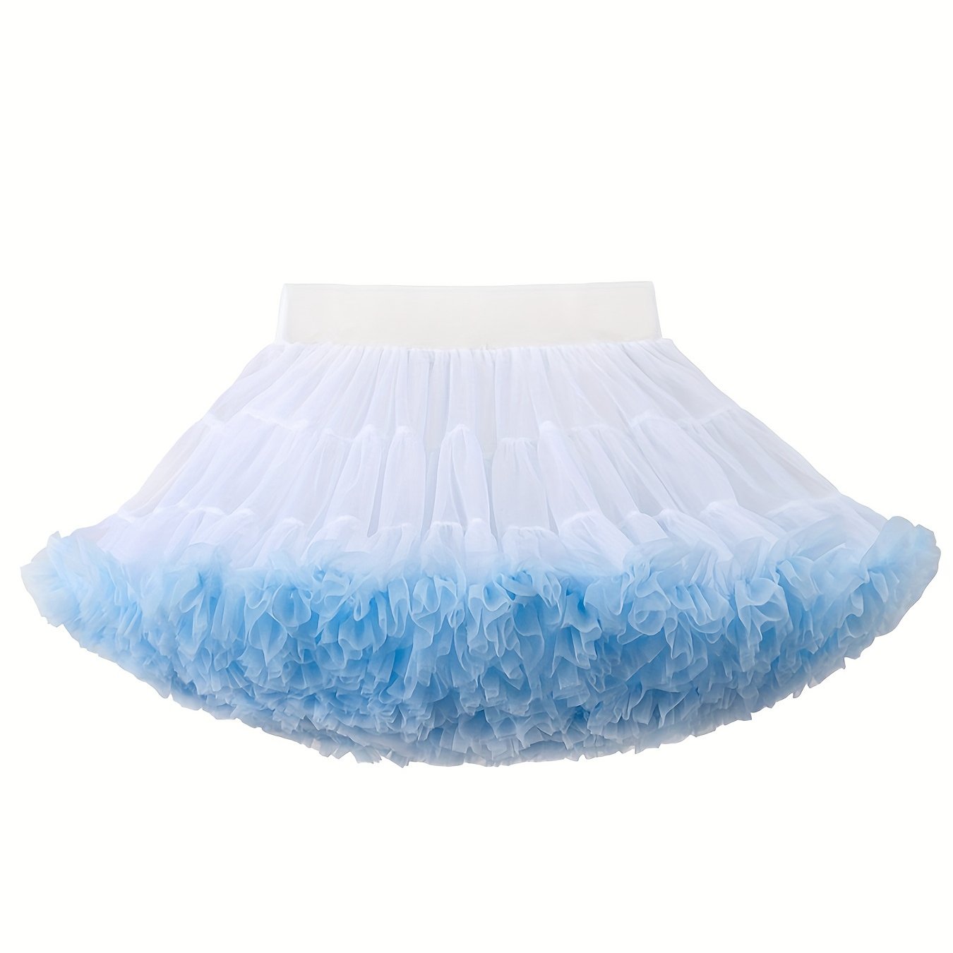 Girls Stunning & Cute Layered Ruffle Tutu Mesh Stage Performance Skirt For Birthday Party