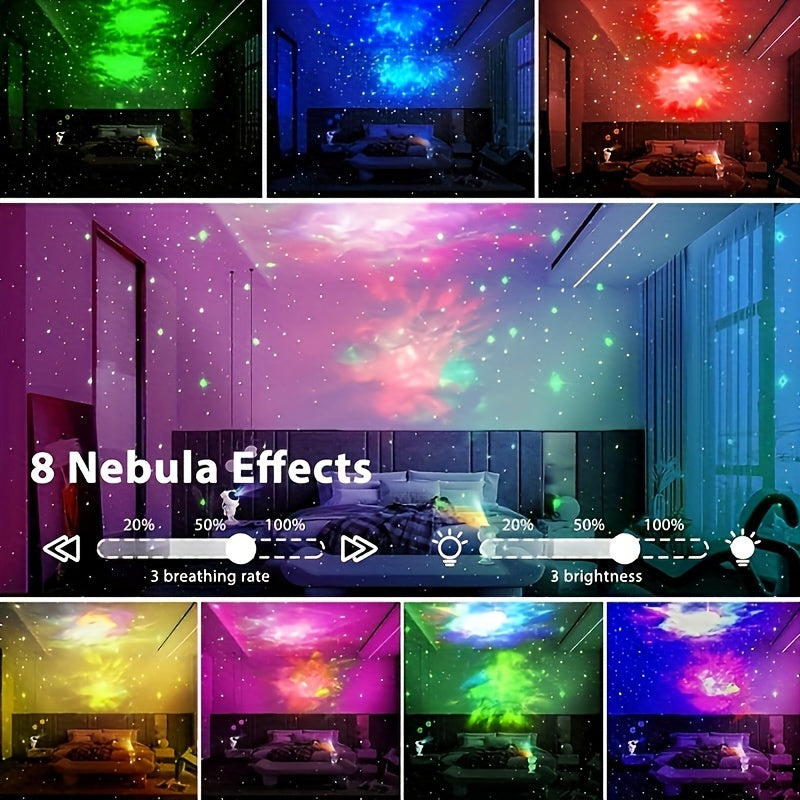 Astronaut Projector Portable Design Star Projector Galaxy Night Light - Astronaut Space Projector Starry Nebula Ceiling LED Lamp With Remote Bedroom Living Room Party Birthday Gift, All Season Decorating