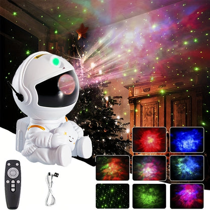 Astronaut Projector Portable Design Star Projector Galaxy Night Light - Astronaut Space Projector Starry Nebula Ceiling LED Lamp With Remote Bedroom Living Room Party Birthday Gift, All Season Decorating