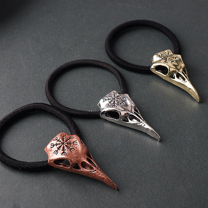 Retro Viking Crow Skull Symbol Head Rope