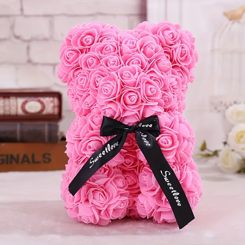 Artificial Rose Bear: A Creative And Romantic Gift For Every Occasion! (Box Not Included)