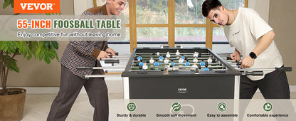 VEVOR Foosball Table Game 55in Soccer Tabletop Standard Size Tabletops for Home Family Game Room Soccer w/Foosball Table Set