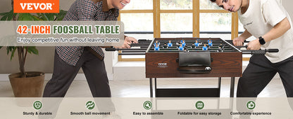 VEVOR 42 inch Folding Foosball Table Standard Size Foosball Table, Indoor Full Size Foosball Table for Home Family and Game