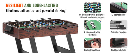 VEVOR 42 inch Folding Foosball Table Standard Size Foosball Table, Indoor Full Size Foosball Table for Home Family and Game