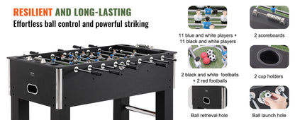 VEVOR Foosball Table Game 55in Soccer Tabletop Standard Size Tabletops for Home Family Game Room Soccer w/Foosball Table Set