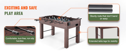 VEVOR Foosball Table Indoor Full Size Foosball Table for Family Soccer with Foosball Table Set Include 4 Balls and 2 Cup Holders