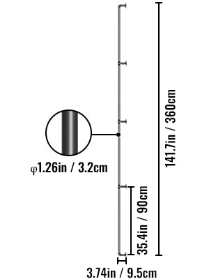 VEVOR 2-13ft Secure Pipe Stair Handrails Staircase 440lbs Handrails Carbon Steel For Wall Mount Stairs Indoors And Outdoor Black