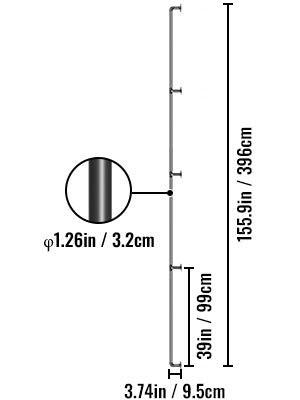 VEVOR 2-13ft Secure Pipe Stair Handrails Staircase 440lbs Handrails Carbon Steel For Wall Mount Stairs Indoors And Outdoor Black